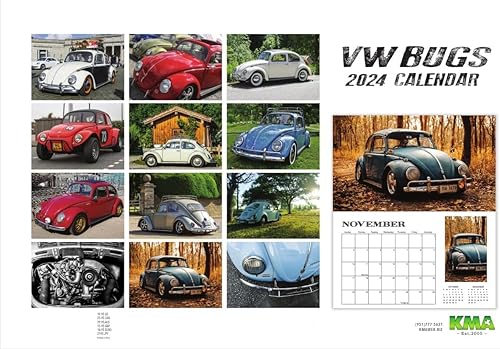 Miniatura 3 de 2024 VW BUGS DELUXE CALENDARIO DE PARED Escarabajo Coche Autos Micro Bus Vintage Automóviles