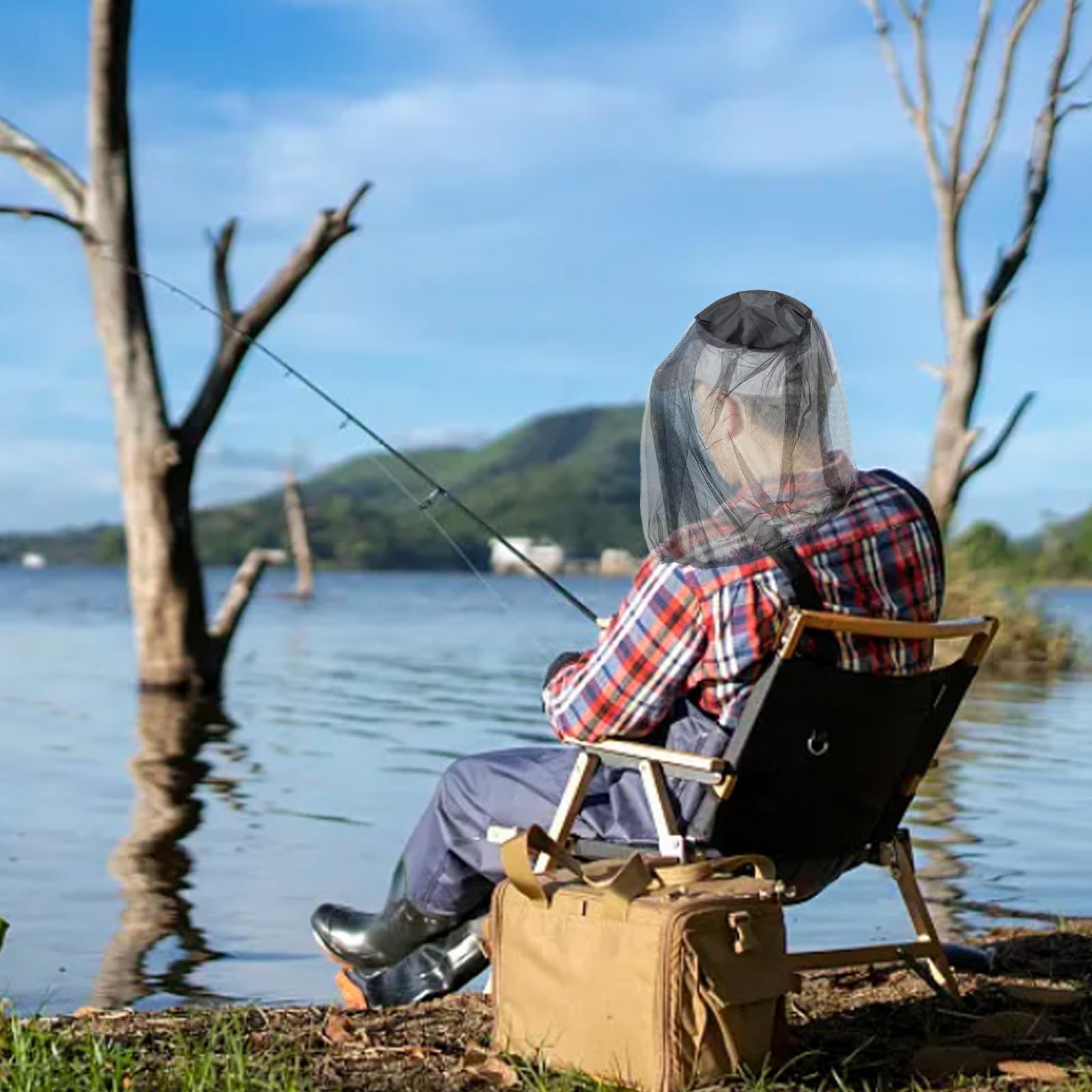 DALAETUS 6 Pezzi Zanzariera Cappello, Rete per Insetti a Maglia Fine, Zanzariera per il Viso, Cappello Antimalvagio per Outdoor, Pesca, Giardinaggio, Escursionismo, Campeggio, Arrampicata