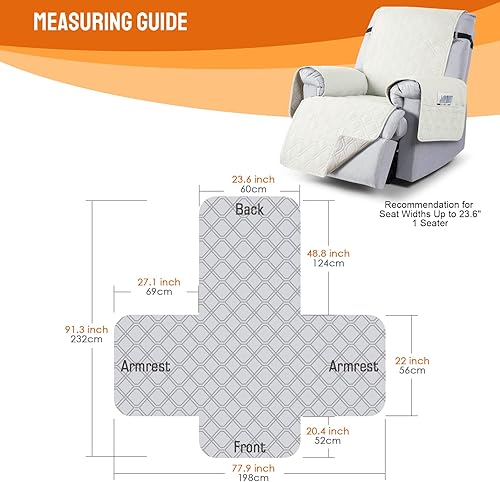 Miniatura 2 de VANSOFY Fundas 100% impermeables para sillas reclinables, funda antideslizante para sillas reclinables, protector de muebles para perros, funda