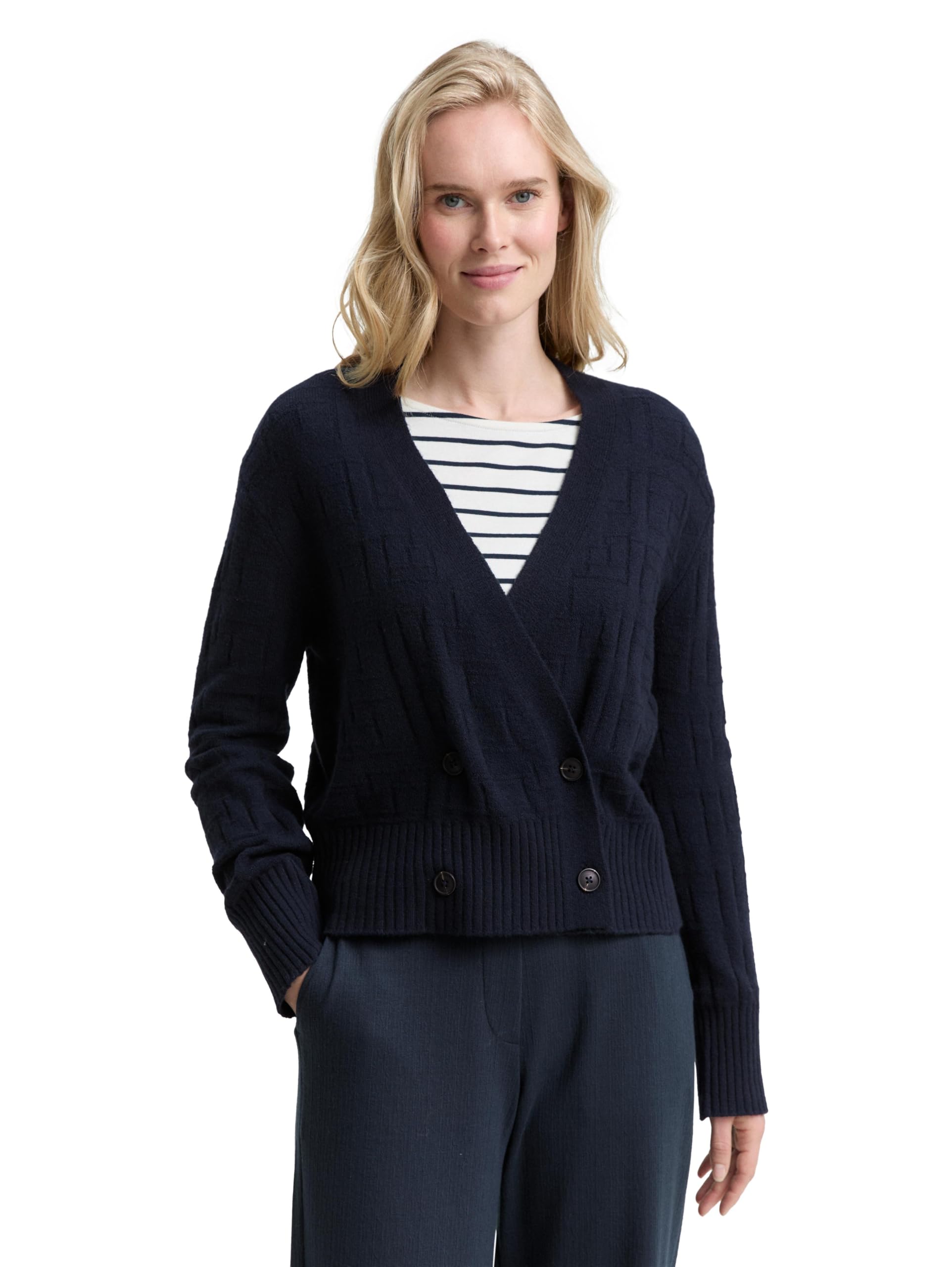 TOM TAILOR Damen Cardigan in Wickel-Optik