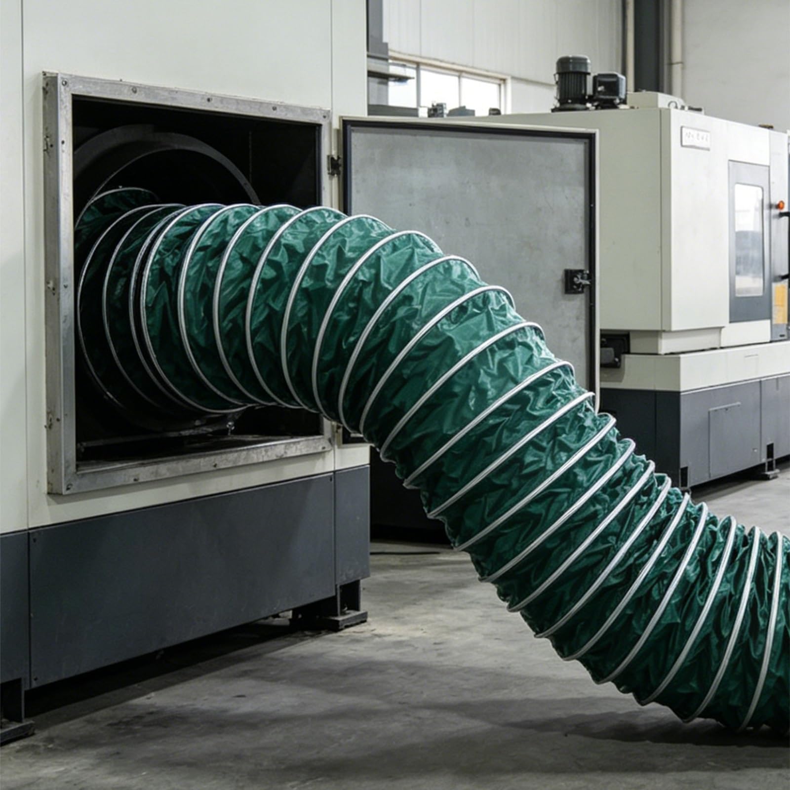 Ventilation ducting Flexible Green Ducting Hose, High Temp Fire Resistant Ventilation Air Duct for Welding Exhaust/Cooker Hood, Expandable L 3 6 M(Ø 38cm/15in,L 3m/10ft)