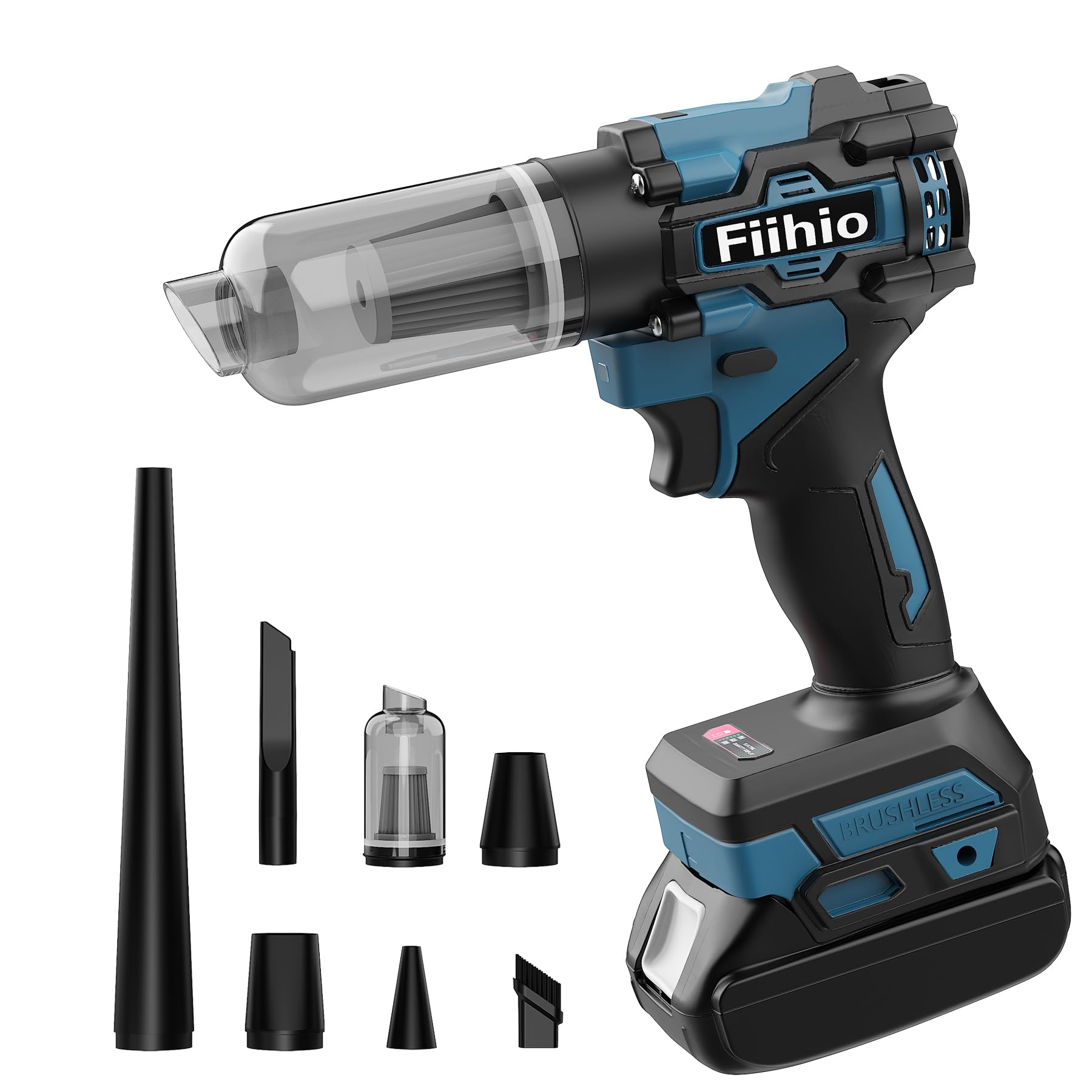 Soplador de hojas inalámbrico, motor de alta velocidad sin escobillas, 100000 rpm, compatible con batería Makita de 18 V, sopladores de aire para oficina, hogar, limpieza de talleres (sin