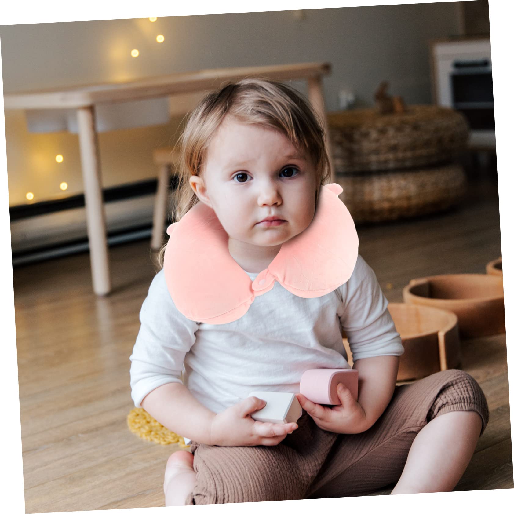 TOPBATHY 2juegos Cojín De Viaje para Niña u Cervical Portátil con Diseño De Caricatura para Siestas y Viajes Soporte para Cuello Pastel
