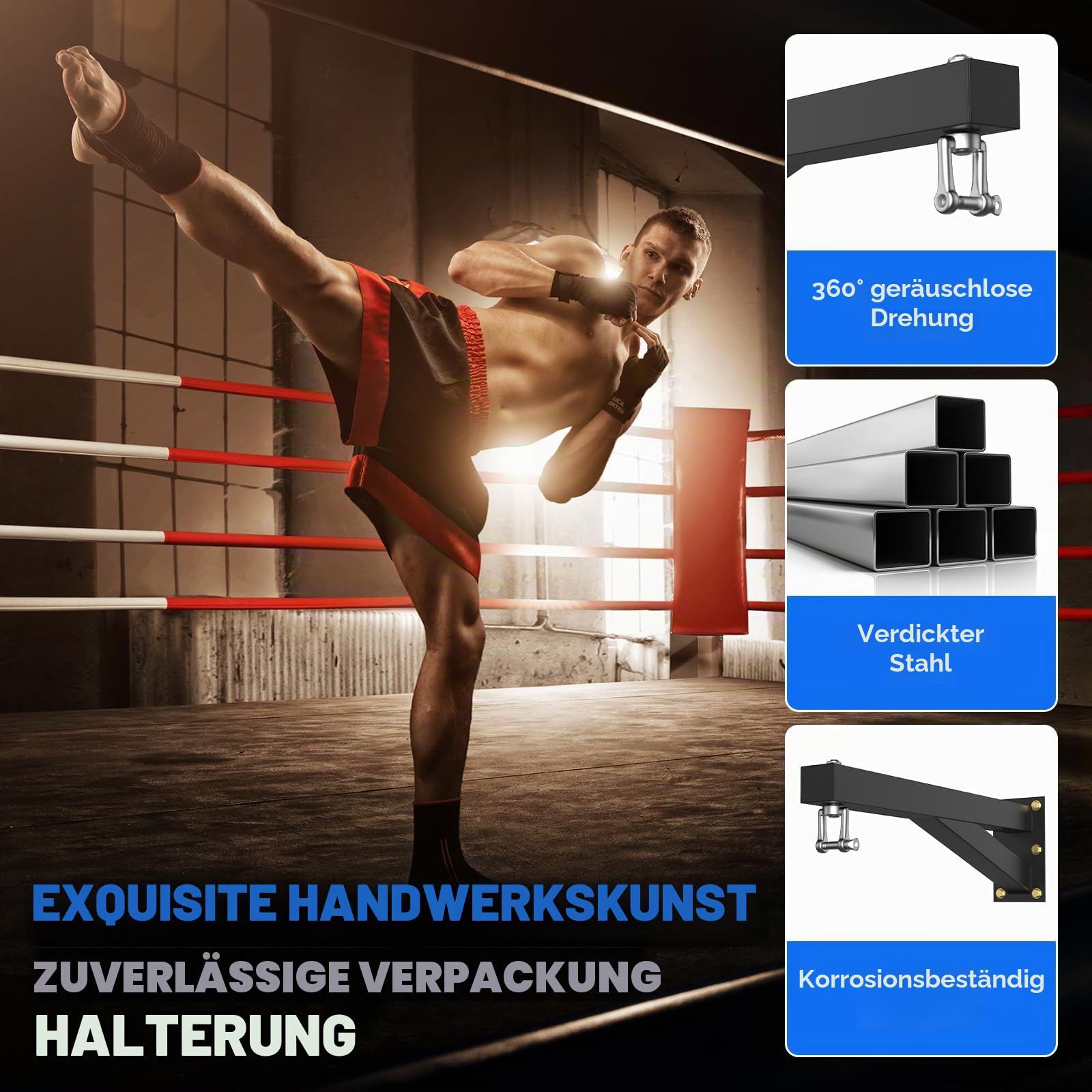 IMAYCC Boxsack-Halterung, robuste Wandhalterung, Boxsack-Ständer für Zuhause oder Fitnessstudio, für Kickboxsack, Muay Thai Bag usw