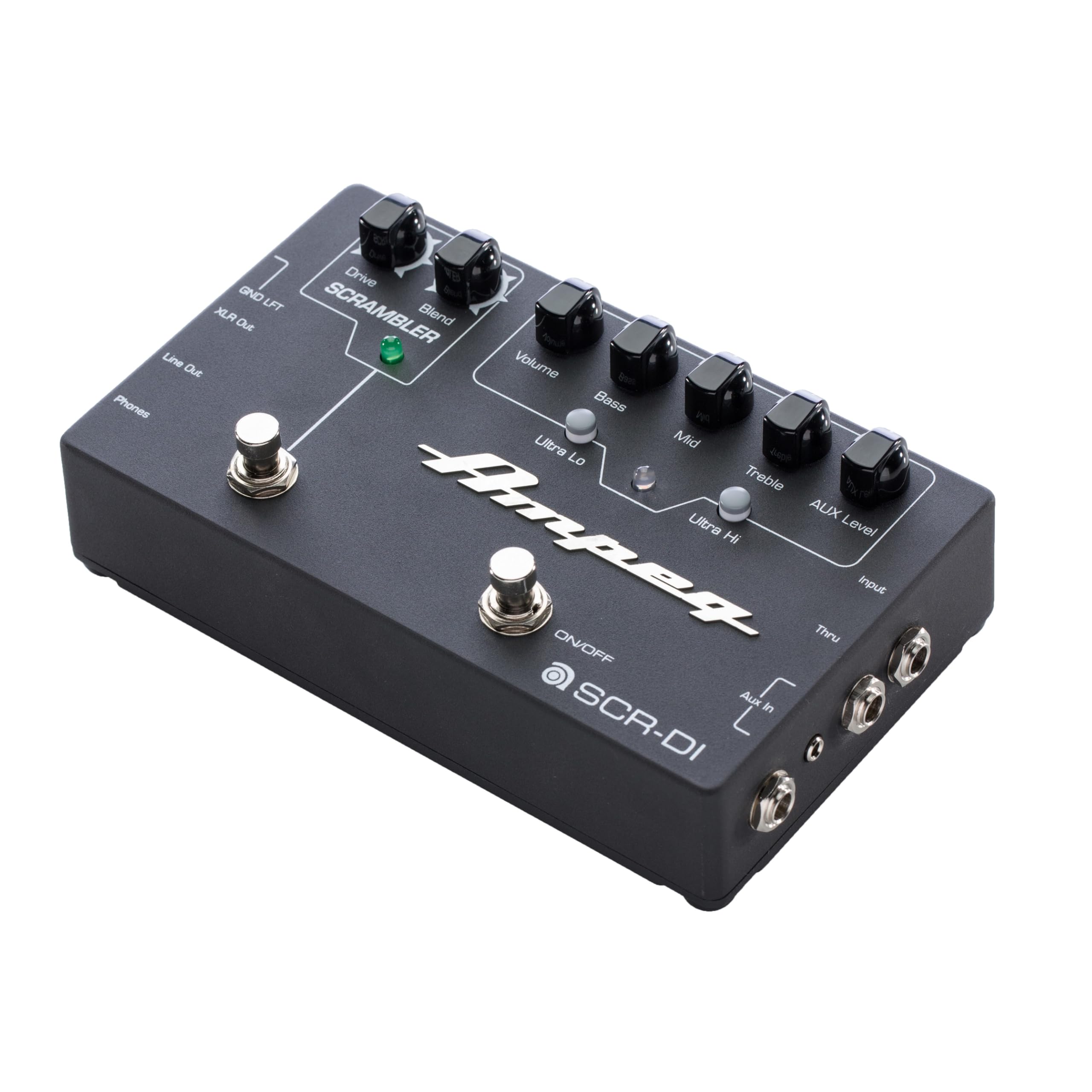 Ampeg SCR-DI Bass Preamp Preamplificatore con Scrambler Overdrive Integrato, Filtri Ultra-Hi/Ultra-Lo, Uscita XLR Bilanciata, Telaio Metallo Nero
