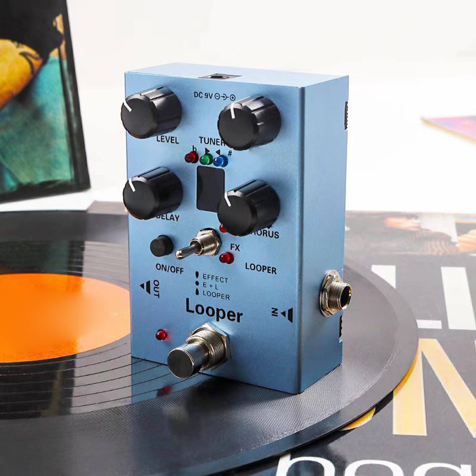 Pedal de guitarra eléctrica profesional multiefecto, pedal de efecto de guitarra eléctrica con luces LED para hogares, estudio, multi bucle