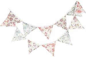 Vintage Floral Fabric Bunting Banner