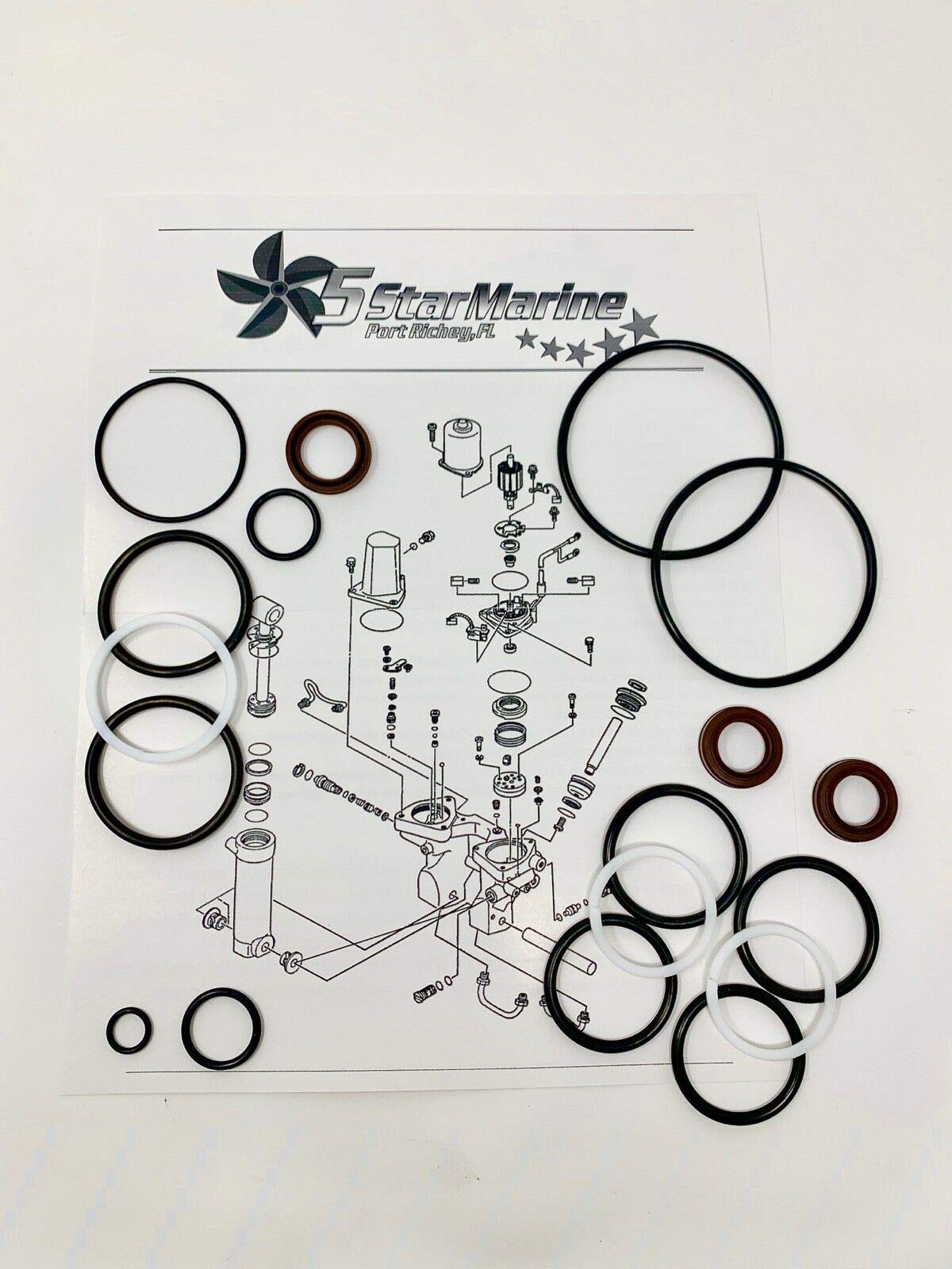 Five Star MarineRebuild Kit for Yamaha Outboard 60 70 75 85 90HP Trim tilt Unit 6H1-12 6H1-15
