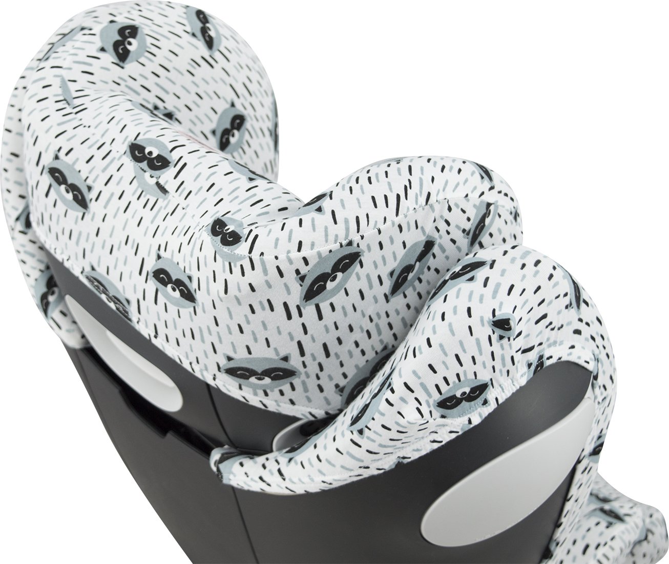 JYOKO Kids Funda de algodón para Silla de Coche Compatible con Cybex Pallas M - S Fix y Pallas B - Fix (Raccoon)