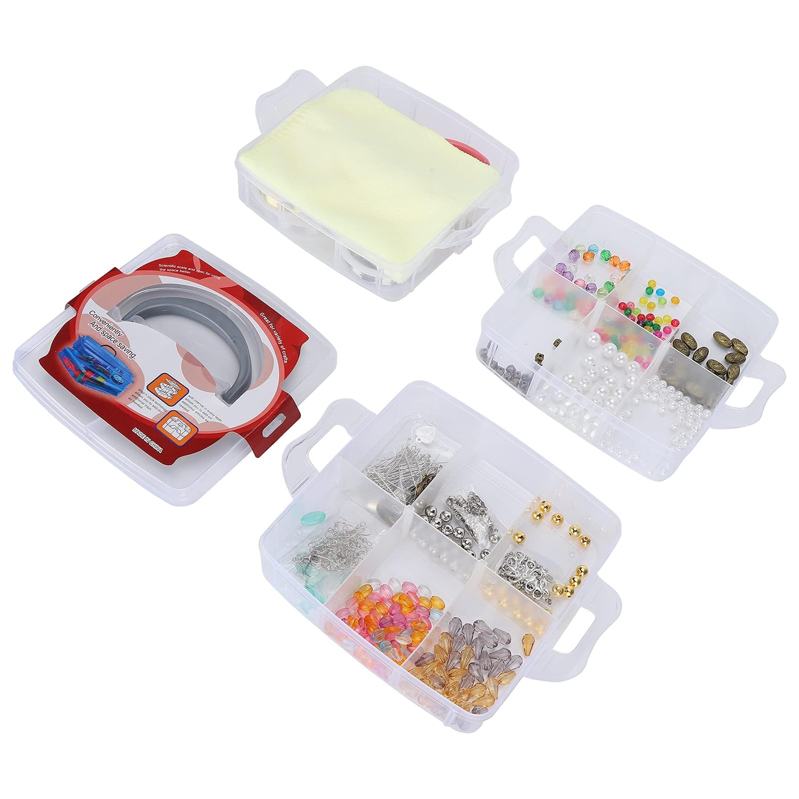 Kit di forniture per la creazione di gioielli da 804 pezzi, materiali fai-da-te per gioielli con strumenti per perline, set per la realizzazione di collane, braccialetti e