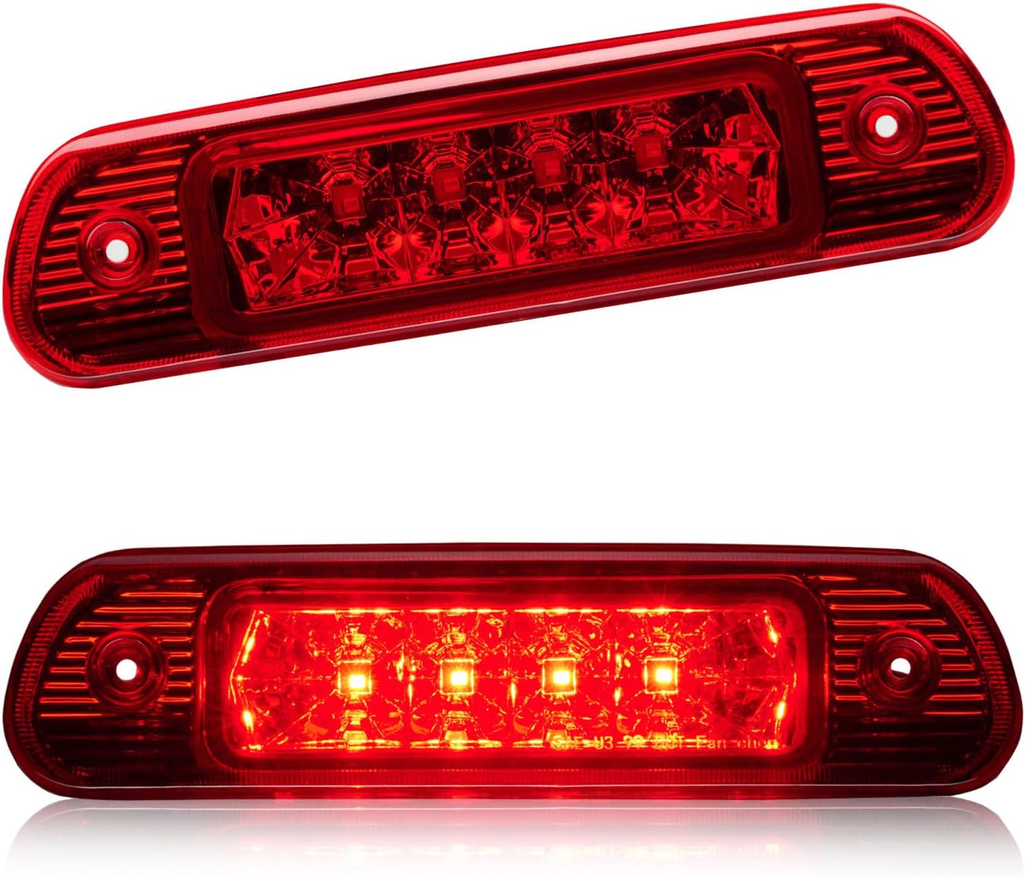 Third 3rd Brake LED for 1999-2004 Jeep Grand Cherokee, High Mount Rear Brake Lights Assembly for 99-04 Grand Cherokee, Waterproof Center Cab Lamp Stop Light (Red)