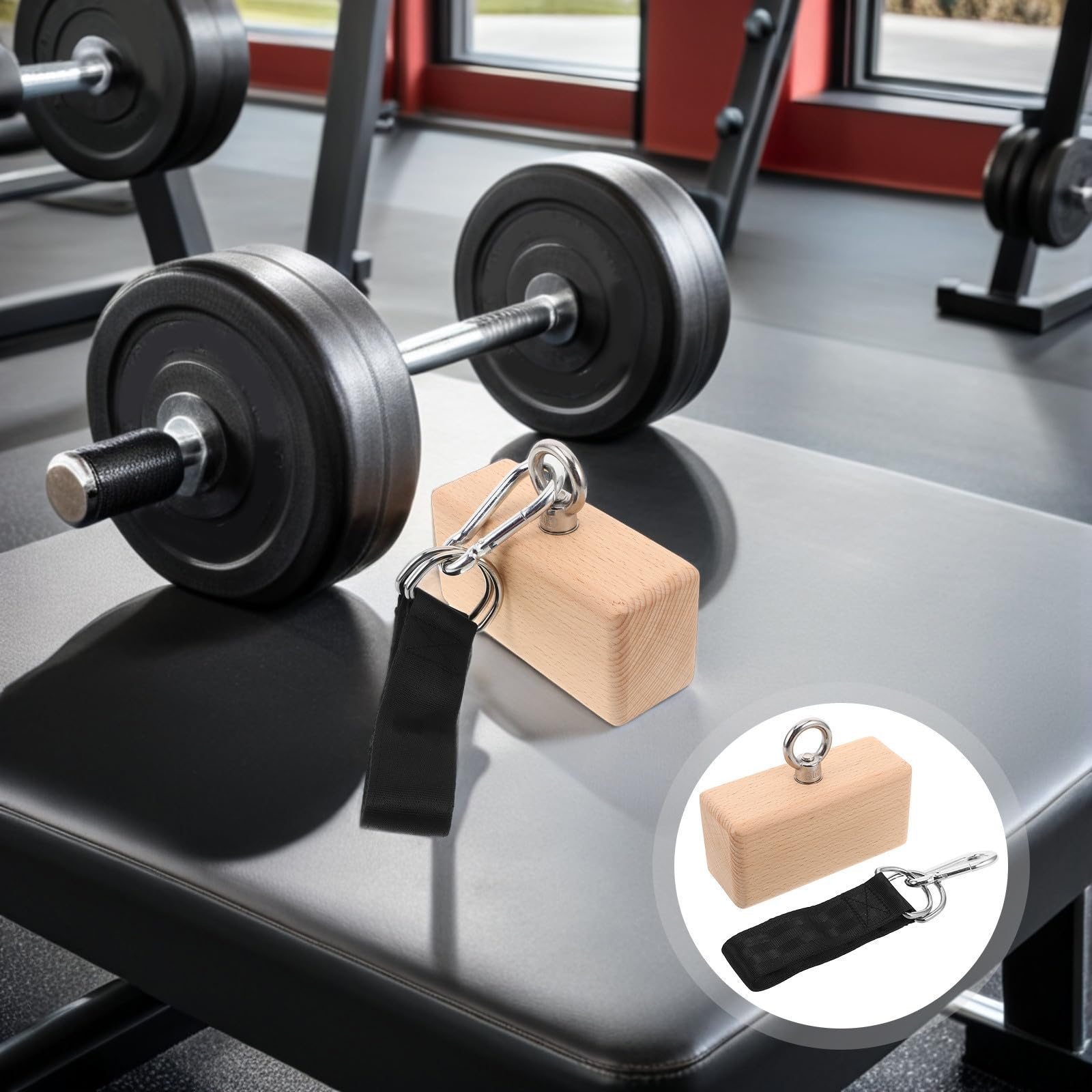 KICHOUSE Drewniany Grip Trenażer z Ergonomiczny Do Treningu Siły Palców i Nadgarstka Przenośny Sprzęt Wspinaczkowy Do Ćwiczeń Domu i Siłowni Wzmacniający Chwyt i Podnoszenia