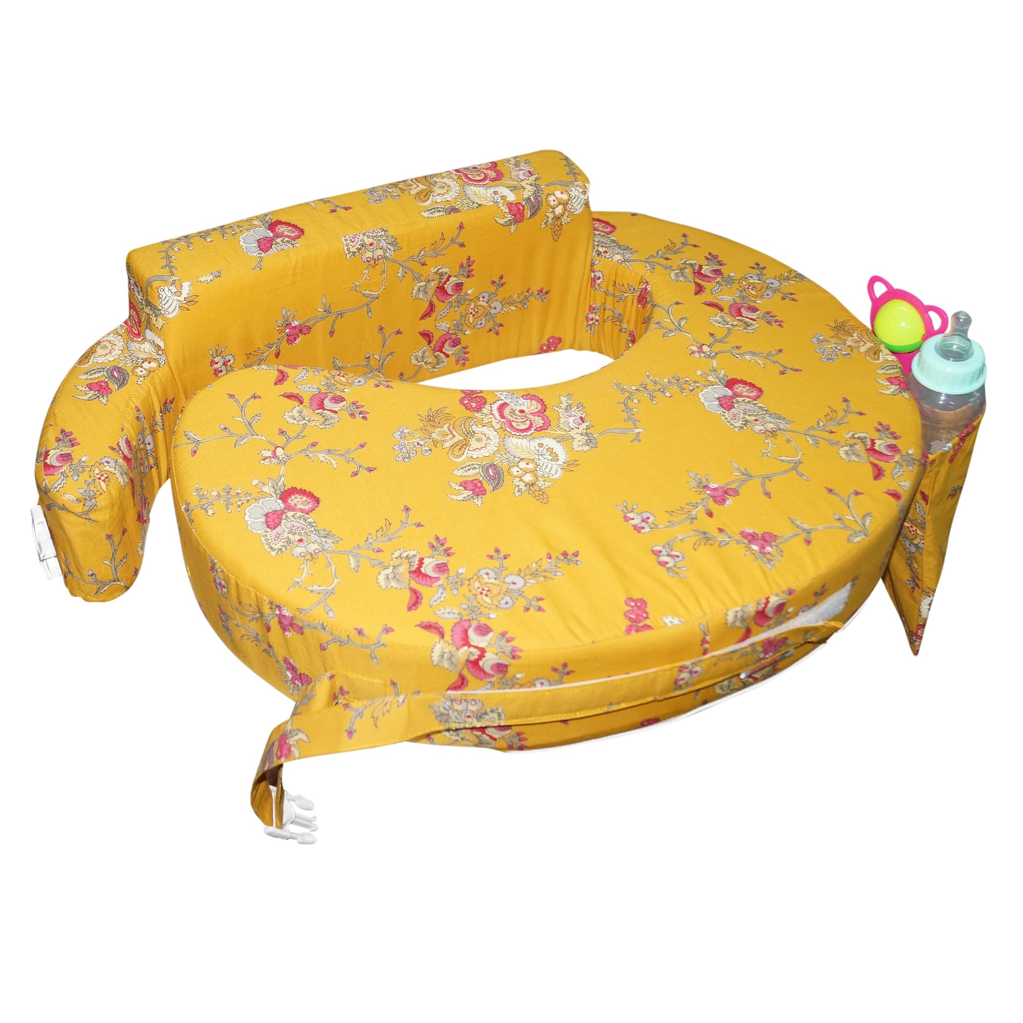 Gordon Nursing Pillow for Breastfeeding, Nursing and Posture Support with Pocket and Removable Slipcover Made in Eco Friendly Soft Fabric (Honey)