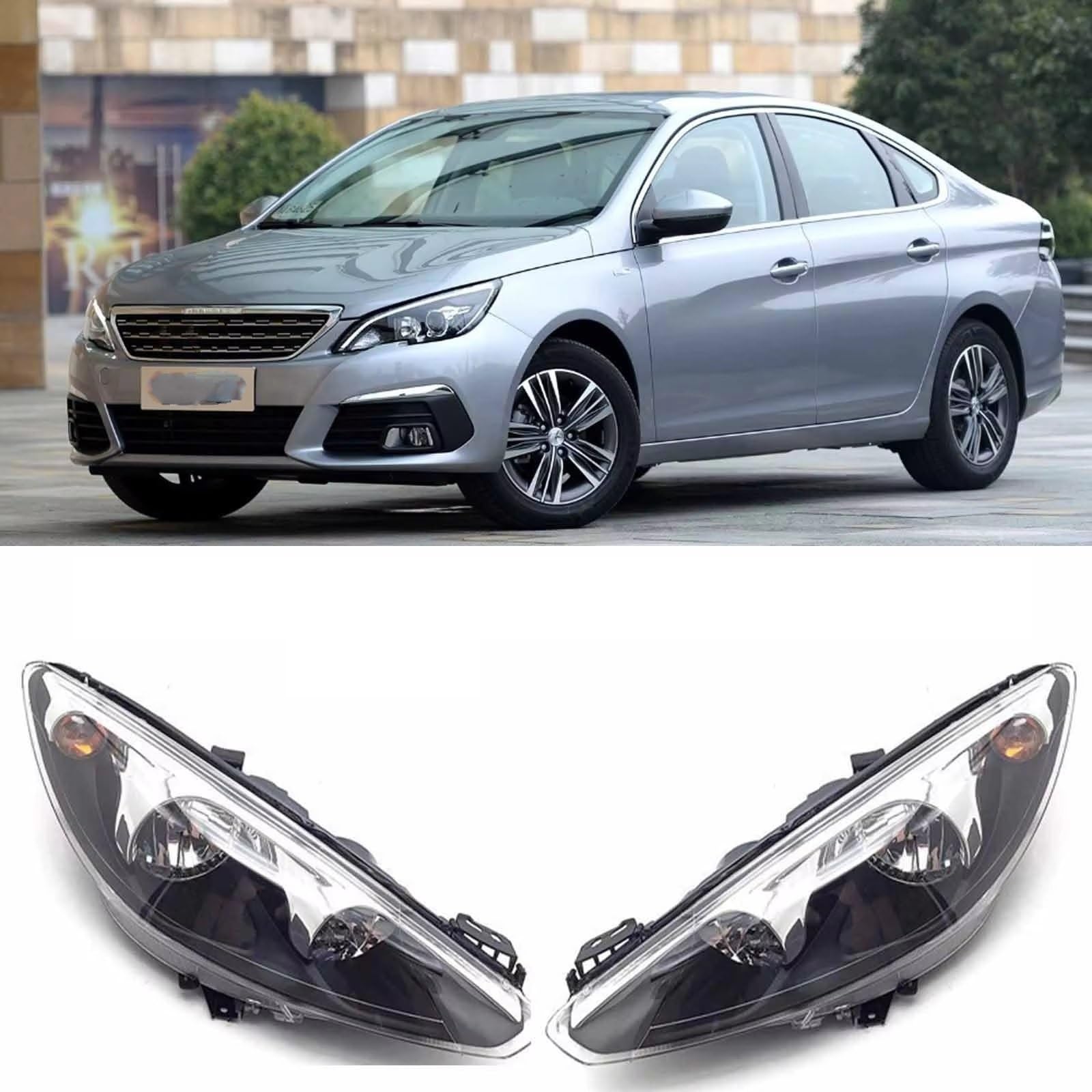 Compatibile Con Peugeot 308 2011 2012 2013 2014 2015 Paraurti Anteriore Faro Anteriore Faro Di Guida Indicatore Di Direzione Gruppo Fari Abete(1Pc Right)