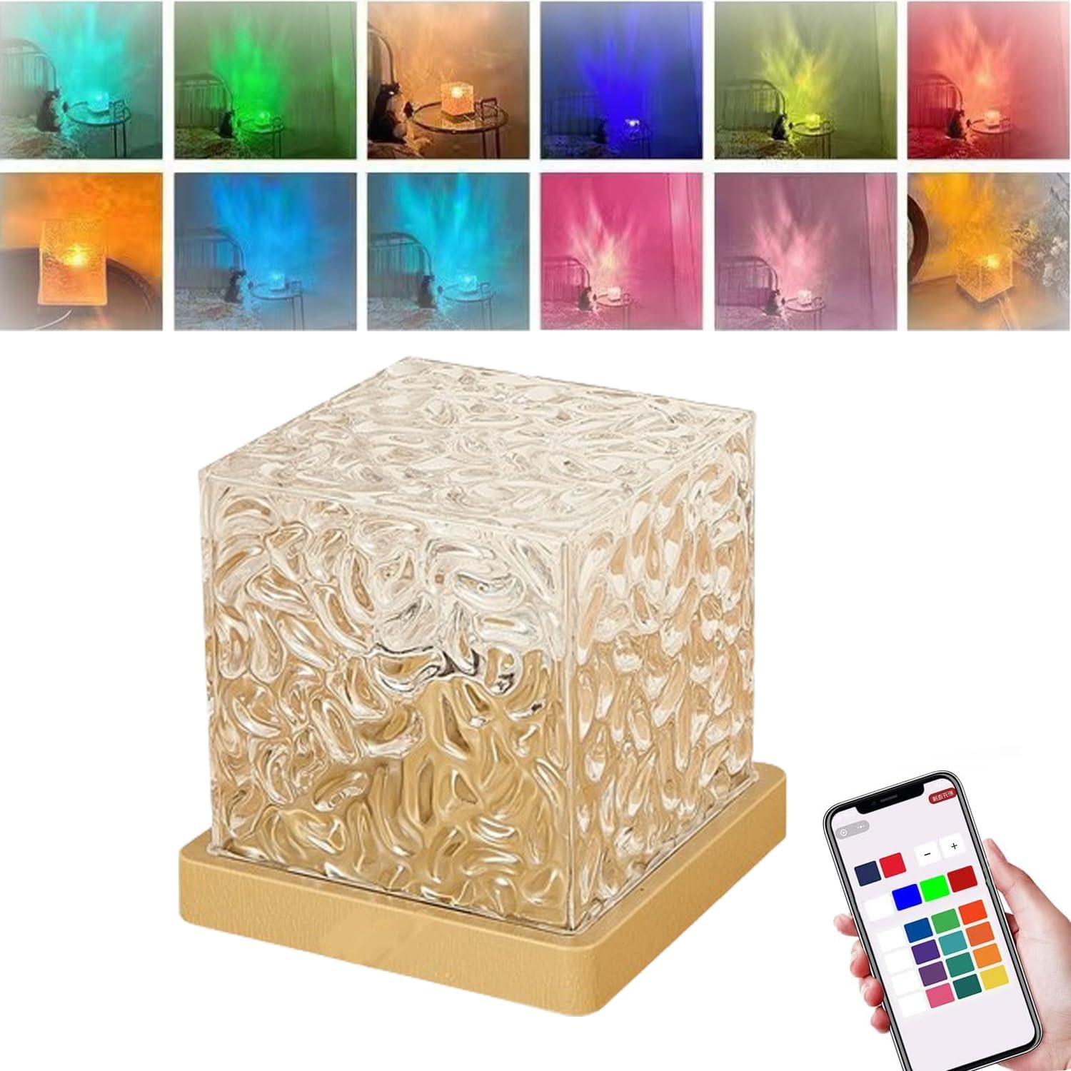 Aurora Glow Lamp,Auroraglow Lamp,Qrismora Northern Lights Lamp, Healixo Lamp,Northern Lights Projector,16 Color Northern Lights Ocean Wave Projector Light for Bedroom Indoor Night Light (16 Colors-B)