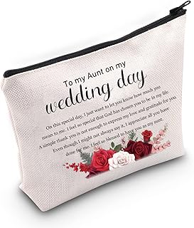 Aunt of the Bride Gift Makeup Bag Aunt Cosmetic Bag from Niece Bride Wedding Bridal Shower Gift for Aunt Thank You Gift (aunt of bride bag)