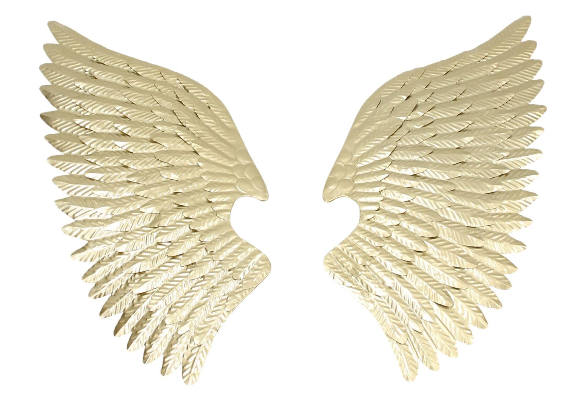 Wanddeko "Flügel" aus Metall in gold, 2 Stück Engelsflügel, 72 cm groß