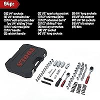 Vista 3 de Ultimate Sockets Set de herramientas de mano integral, perfecto para el hogar, colegio, dormitorio, coche, kit de emergencia ideal para apartamento