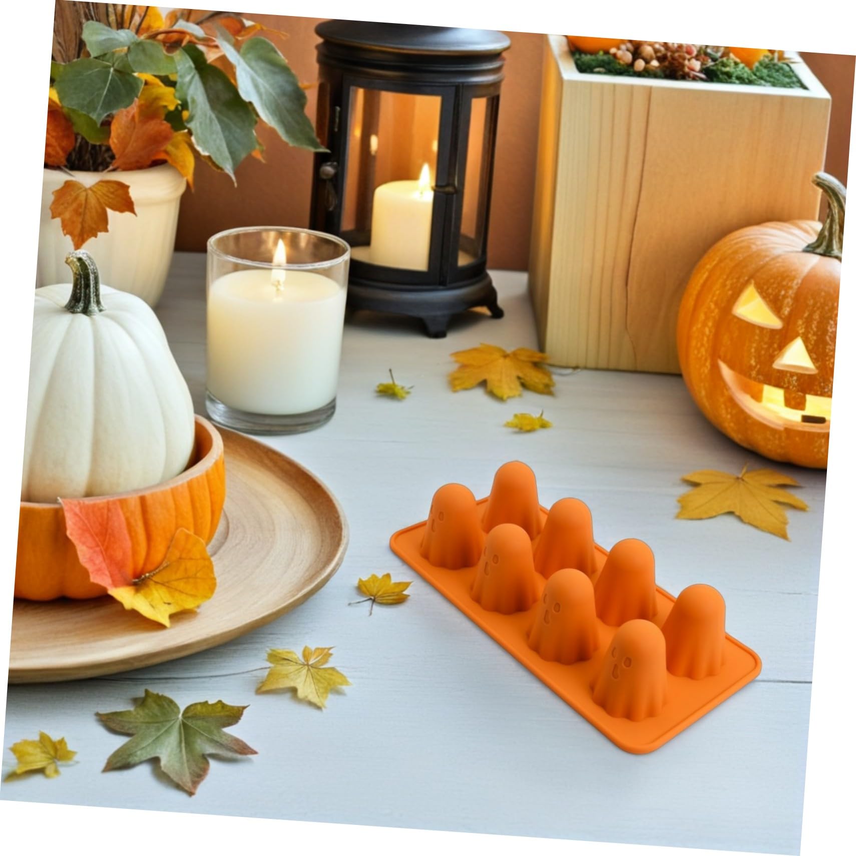 ULTECHNOVO 4 Pezzi Stampo in Silicone per Dolci Halloween Forma Resistente Antiaderente e Facile da Sformare per Cioccolato Budini Fondant e Snack Creativi