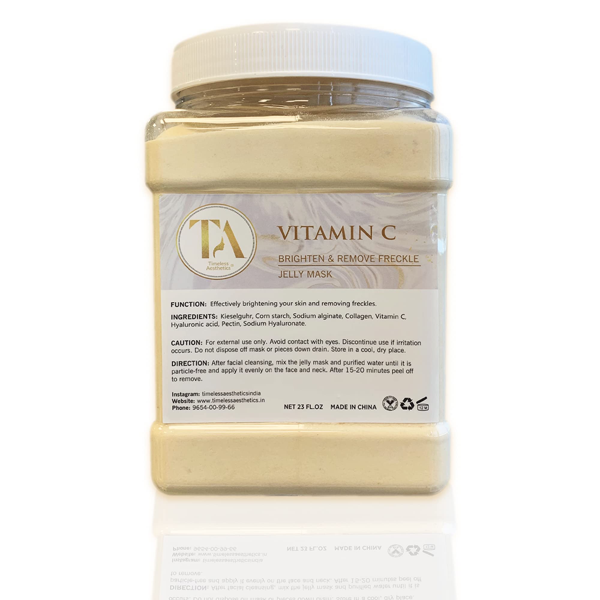 TIMELESS AESTHETICS Vitamin C Hydro Jelly Face Mask For Skin Glow, Freckles, 1 Count