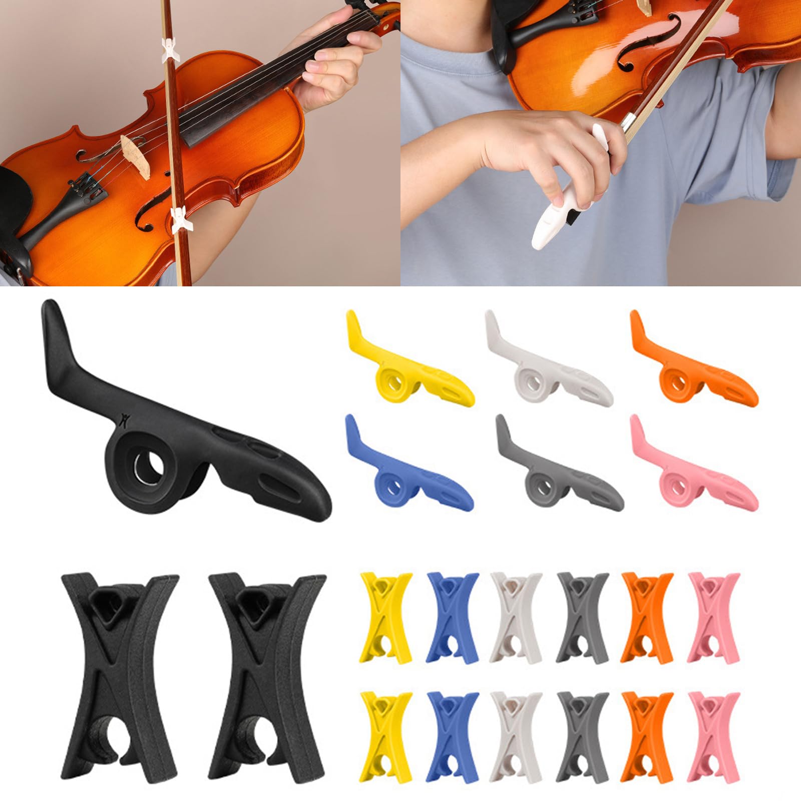 QIEIEI Silicone Clip On Violin Bows Holder Student Finger Corrector Assitant Violin Grip Bows Corrector Holder Easy to Use