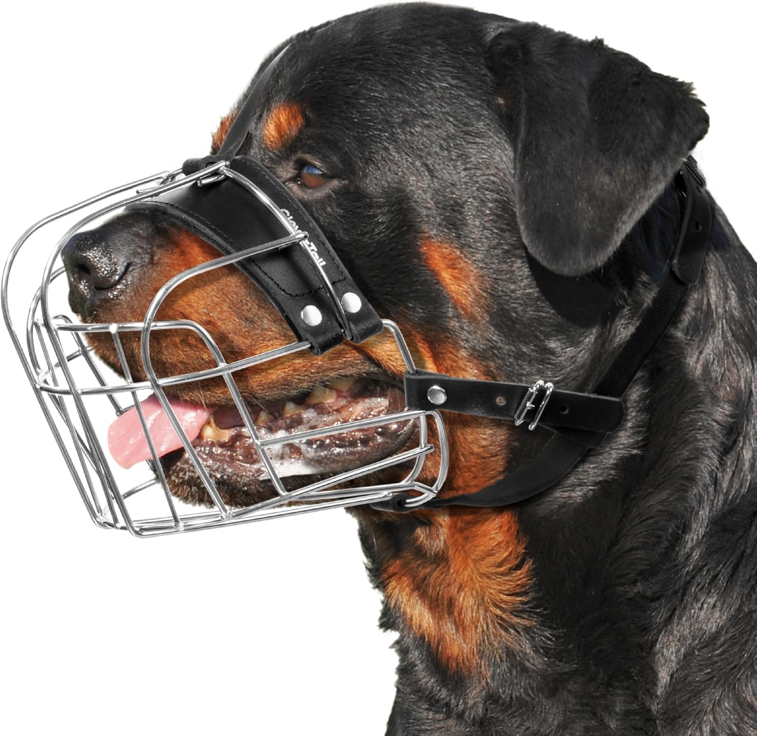 Museruola in metallo per cani di taglia grande – Museruola resistente per Rottweiler – Museruola grande per cani che abbaiano e mordono cane corso, mastino, labrador, bulldog, Alabai e altre razze