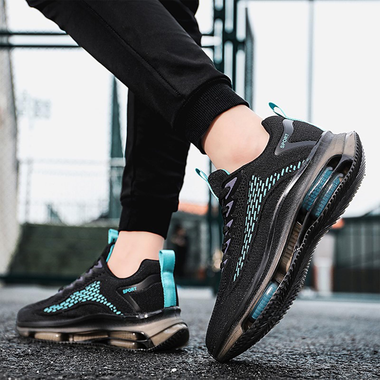 Scarpe Running Uomo Scarpe da Corsa Uomo Sportive Ginnastica Trail Running Sneakers Nero Blu Rosso 39-48EU