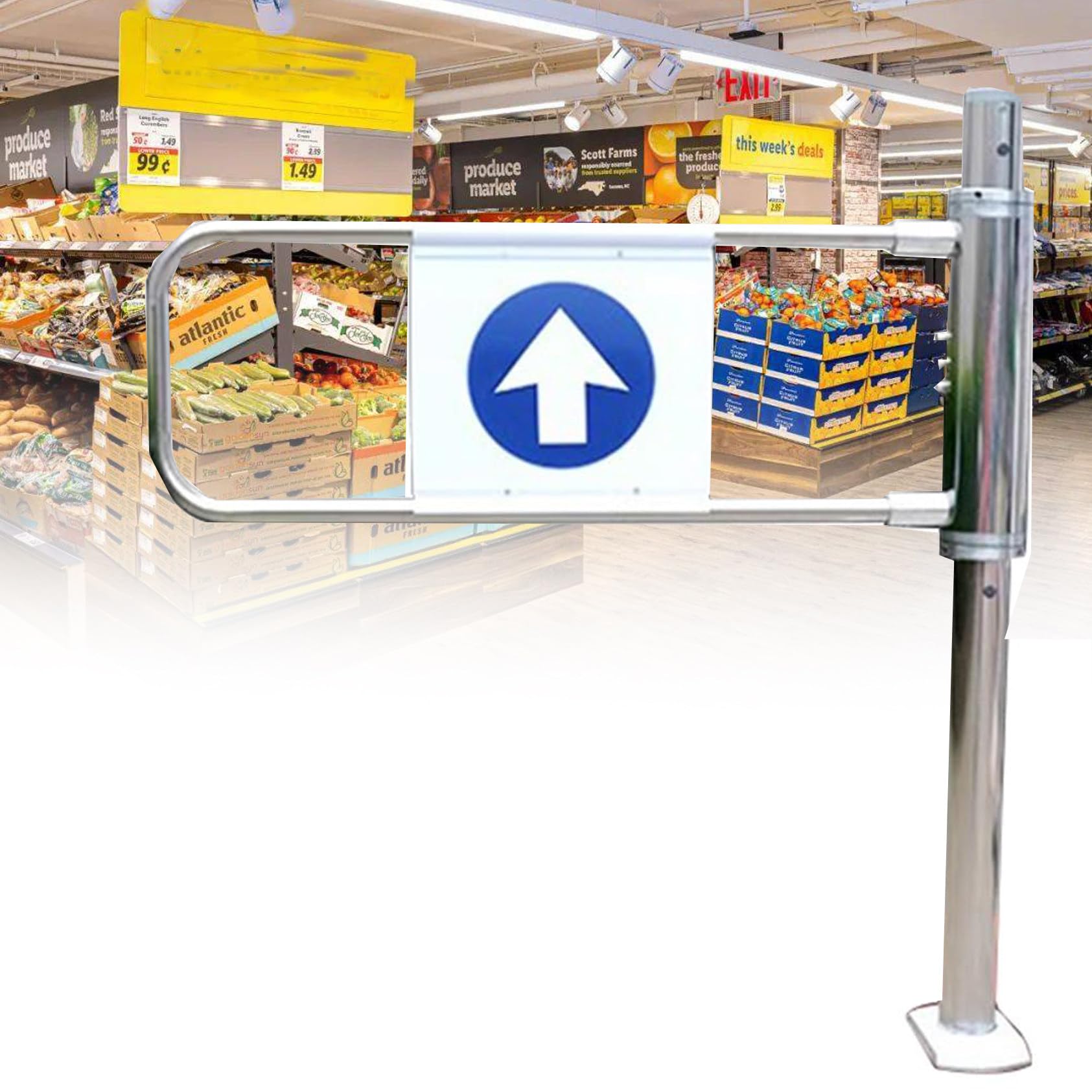 Portail battant automatique pour supermarché : fluidifier le passage avec l'ouverture à 90°