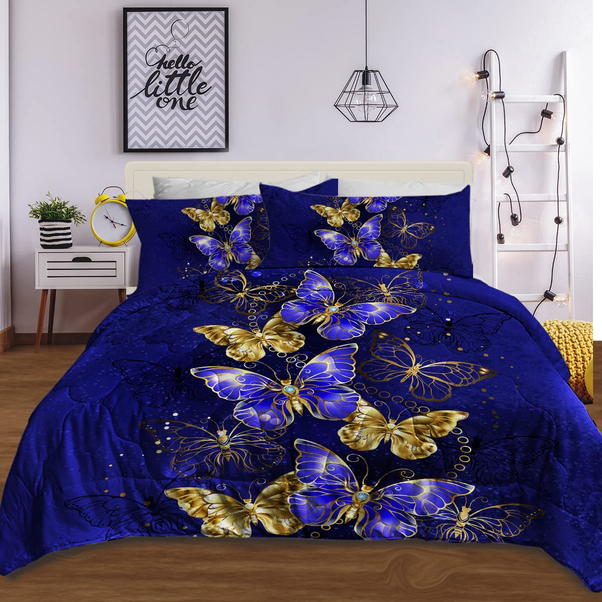 MILANKET Butterfly Comforter Set Queen 