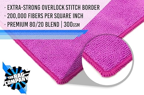 Miniatura 2 de (Paquete de 12) 16" x 16" toallas de limpieza de microfibra de grado comercial para usos múltiples, altamente absorbentes, sin pelusa, sin manchas,