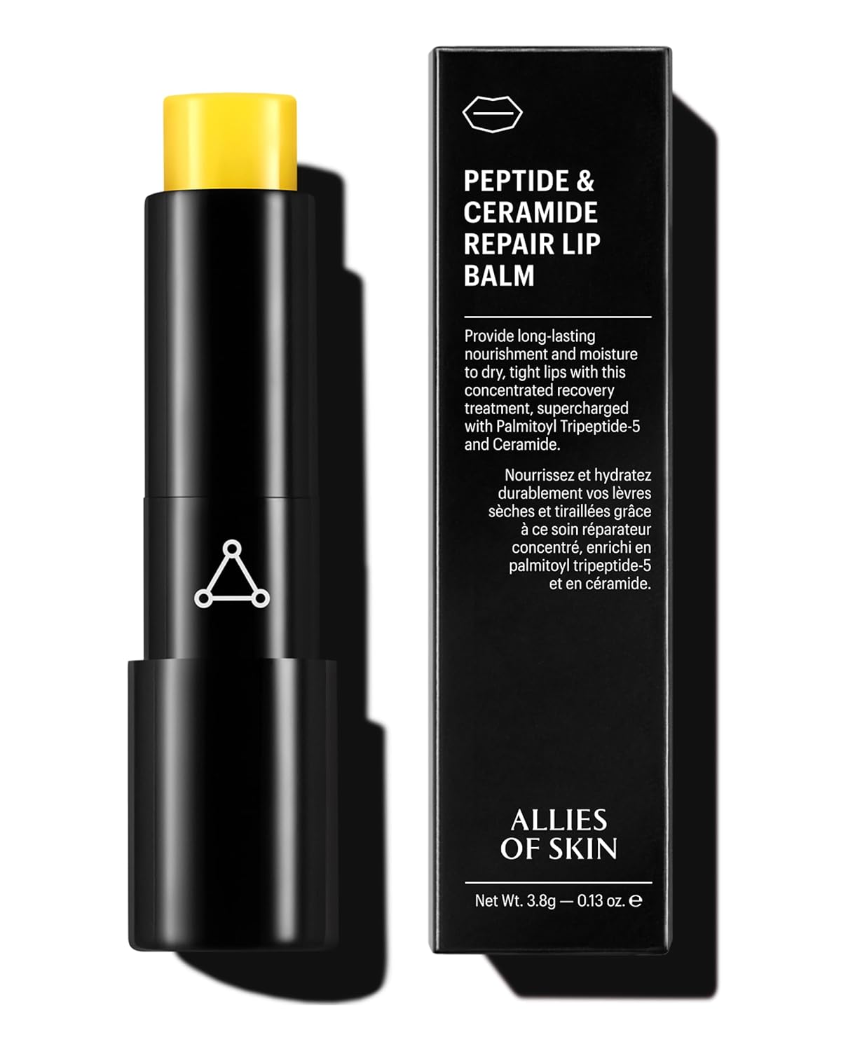 Allies of Skin Peptide & Ceramide Repair Lip Balm with Palmitoyl Tripeptide-5, Ceramide NP, Sea Buckthorn Oil, Avocado Oil, Sunflower Seed Oil, Shea Butter, Vitamin C & E. 3.8g/ 0.13 oz Allies of Skin Peptide & Ceramide Repair Lip Balm with Palmitoyl Tripeptide-5, Ceramide NP, Sea Buckthorn Oil, Avocado Oil, Sunflower Seed Oil, Shea Butter, Vitamin C & E. 3.8g/ 0.13 oz