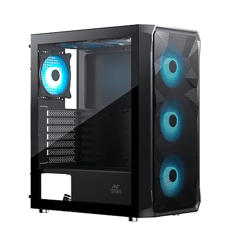 METHEI Gaming Desktop Computer, (Core i5-12400F 4.40GHz, /16 GB DDR4 RAM, /512 GB NVMe SSD, /4 GB GT 1030 Graphics Card, /RGB Cabinet, /Win 11,MS Office 21 Trial)