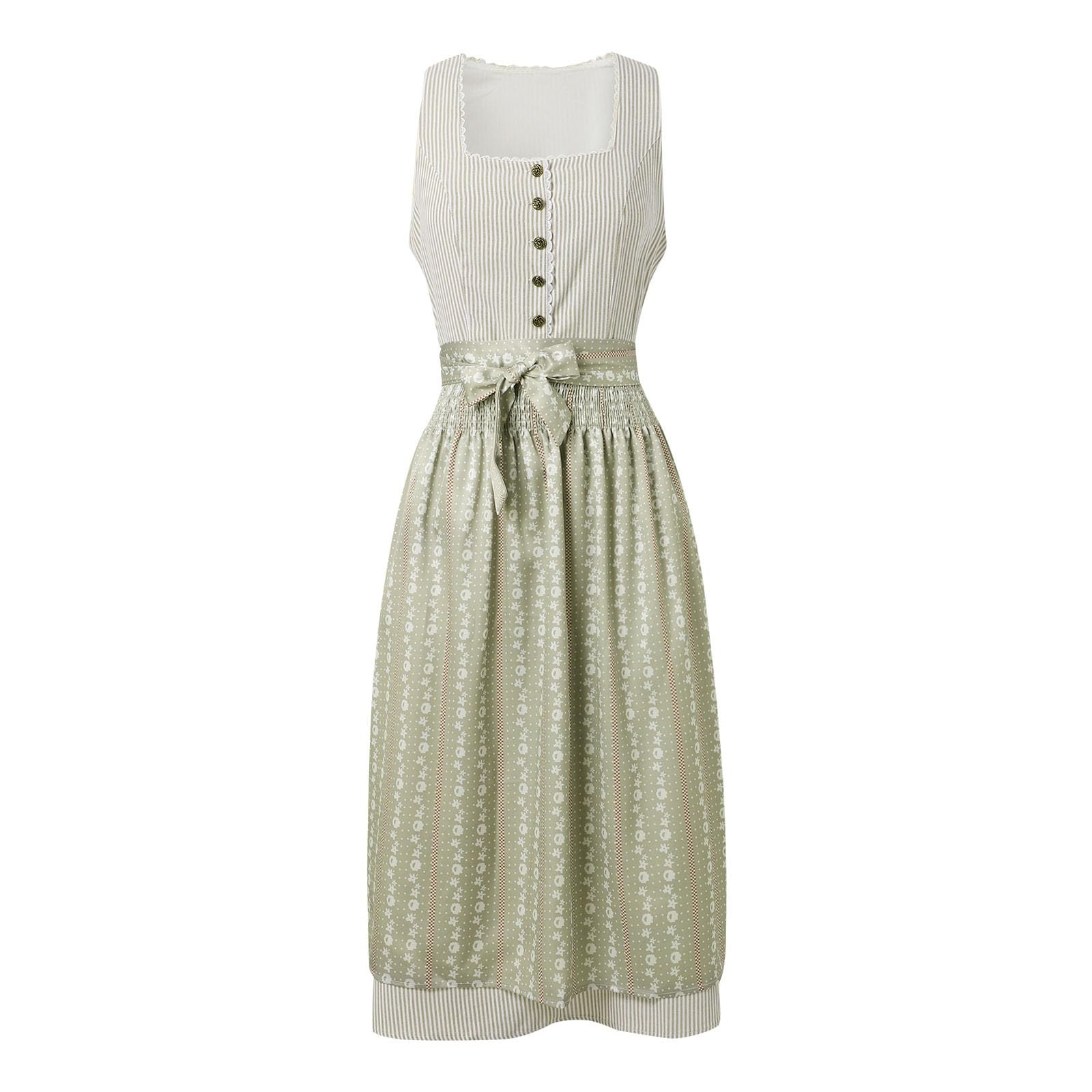 Dirndl-Komplettsets Übergröße Trachtenkleid Dirndel Elegant Lang Trachten Dirndl Mit Bluse Spitze Trachtenrock Schlicht Midi Trachtenbluse Reissverschluss Vorne Schürze Dress Modern Oktoberfest