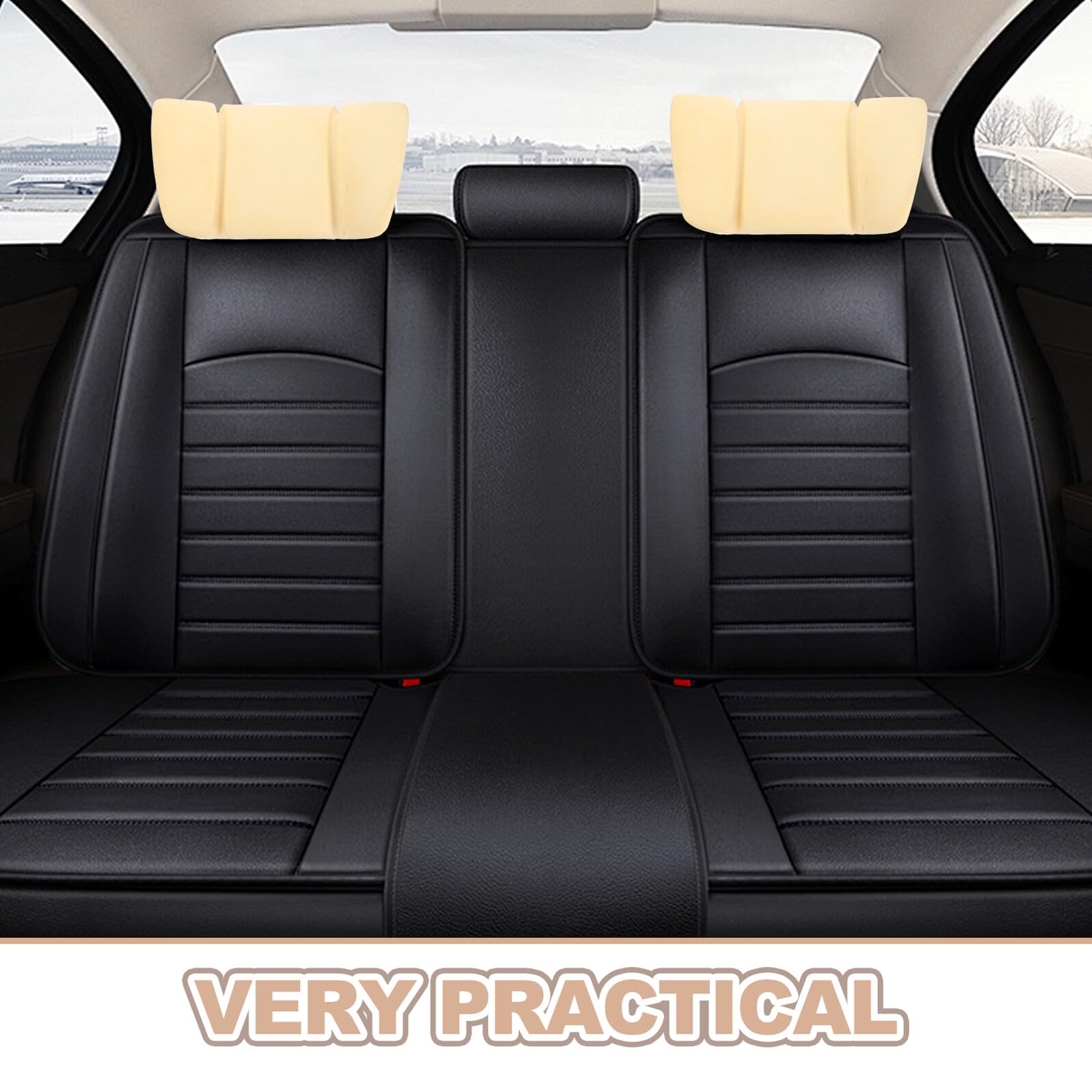 Coussin D’Appui-Tête pour Siège Auto Tube en Fer Soudé Mousse à Mémoire de Forme Confortable Rembourrage de Remplacement Compatible Camping-Car et Véhicule Utilitaire sans