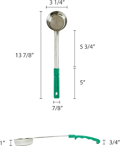 Miniatura 2 de Thunder Group Controlador de porciones sólidas, cucharones de construcción de 1 pieza con mango verde de plástico, 4 onzas
