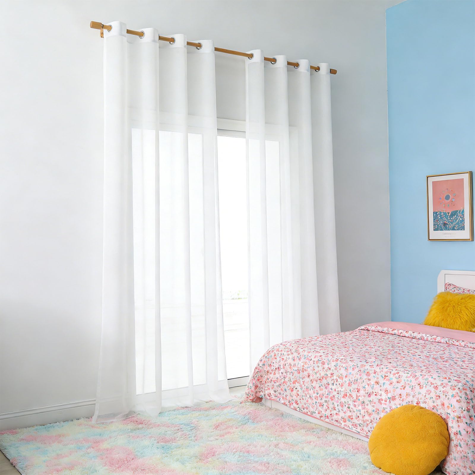 Voilage luxueux et doux 185x235 cm blanc de haute qualité