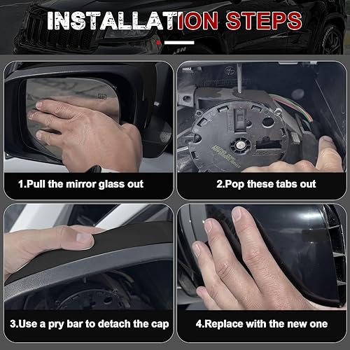 Vista 12 de Funda de repuesto directa negra brillante para Jeep Grand Cherokee 2011-2021 y Dodge Durango 2011-2025, estilo de reemplazo directo,