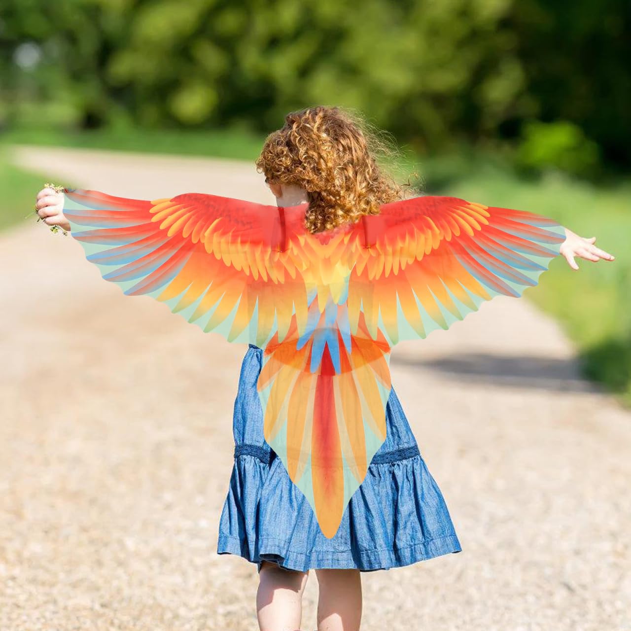SAFIGLE Children's Parrot Wings Cape Fancy Costume Cape for Boys and Girls Cosplay Party Halloween Adjustable Soft Fabric - Image 3