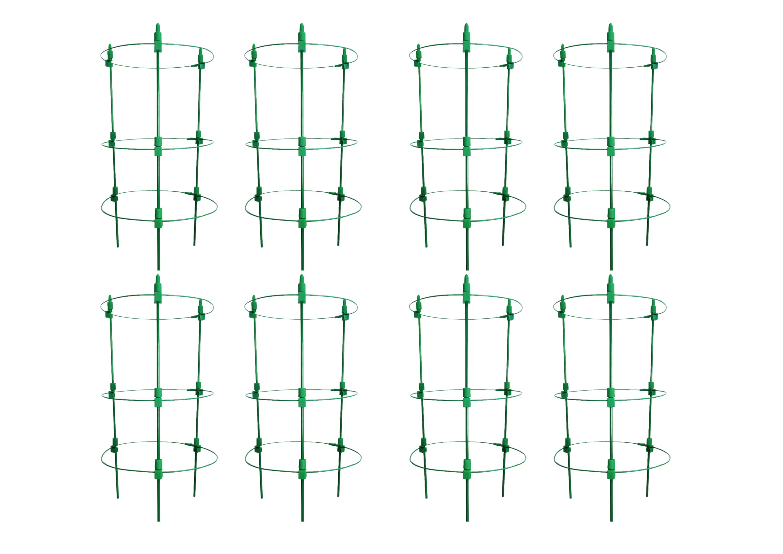 HTWNK Adjustable Tomato Plant Support Cages. 8 Pack 36 Inch Tomato Plant Stakes for Climbing Plants,Vegetables?Flowers?Fruit.