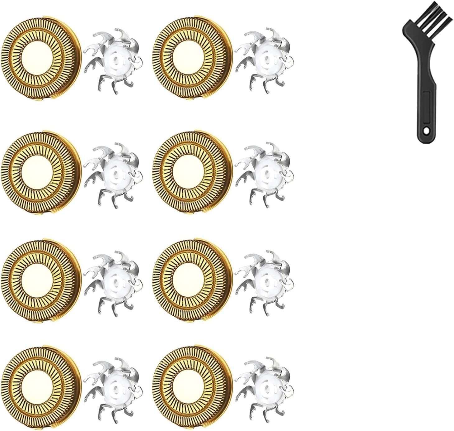 Shaver Replacement Heads Blades，Compatible For Skull Shaver，Pitbull Gold PRO Brush Pitbull Shaver Replacement Blade Skull Shaver Blades(Gold 8pcs)