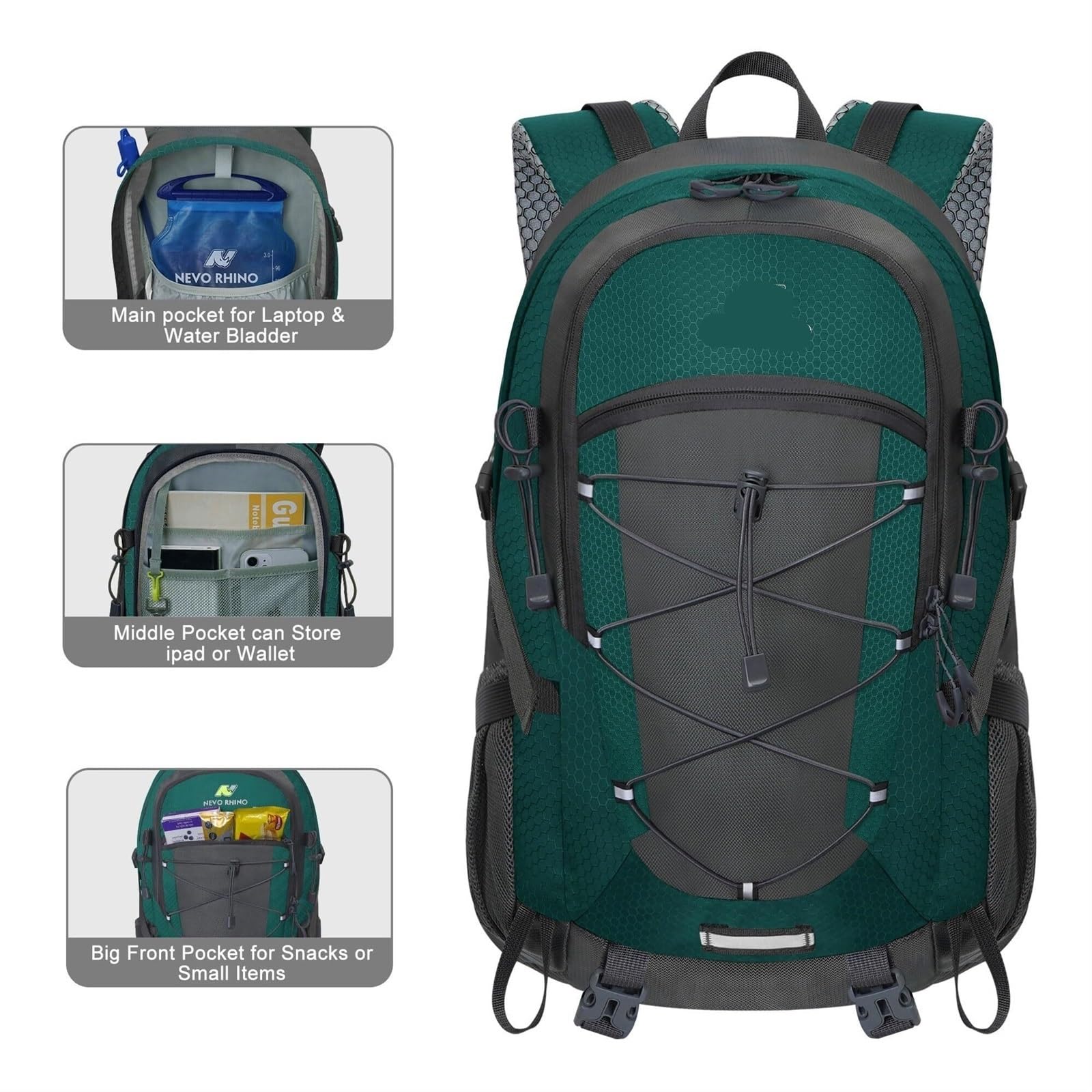 Plecak Turystyczny Kemping 35L Plecak Turystyczny Outdoor Day Pack Lekki Kempingowy Dla Mężczyzn I Kobiet Wielofunkcyjny(Green2)