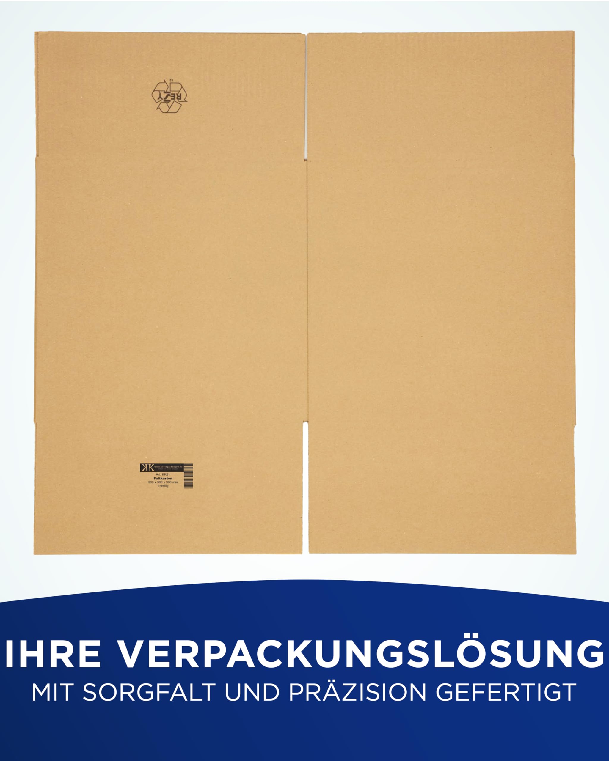 Faltkartons, 300 x 300 x 300 mm, 50 Stück | Kartons aus Wellpappe | Ideal für Warensendungen