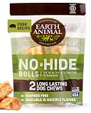 Earth Animal No Hide Dog Chews - Rawhide Free Small Rolls 2 Count Pork | Small Rolls Pork Flavored Natural Rawhide Free Long Lasting Dog Chews - Pet Treats for Small Dogs Pork 2 Count (Pack of 1)