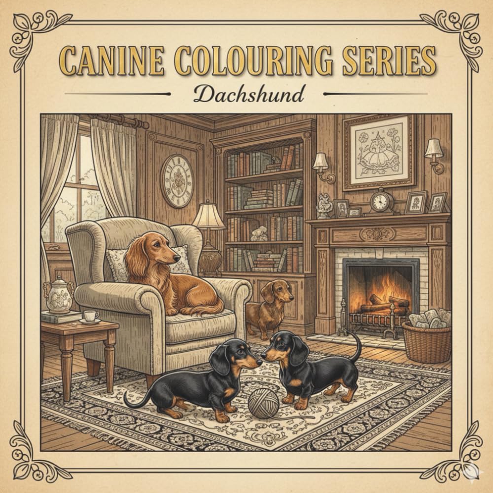 Canine Colouring Series: Dachshund: A Vintage-Style Adult Colouring Book Featuring Smooth and Long-Haired Dachshunds in Charming Scenes (Canine Colouring book Series US)