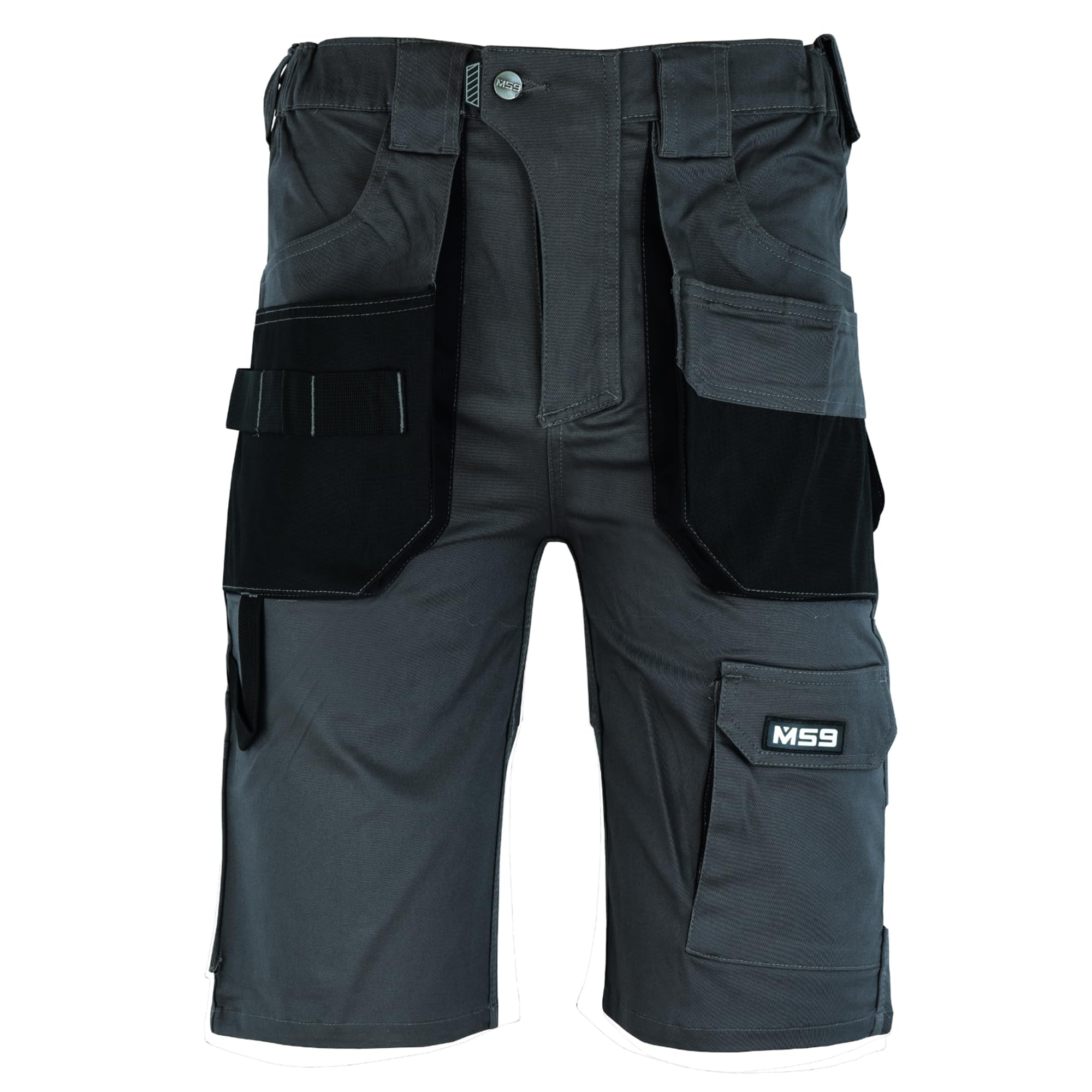 Ms9 Men's Grey Cargo Combat Slim Fit Stretch Spandex Work Working Short Shorts