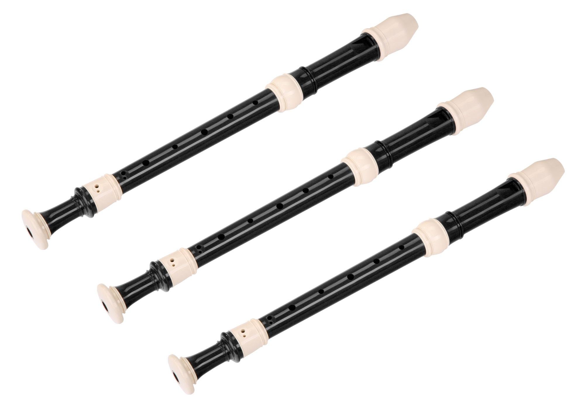 3 x Flauta Dulce Barroca Cantabile Clásica F-Alt F200B de Plástico Set