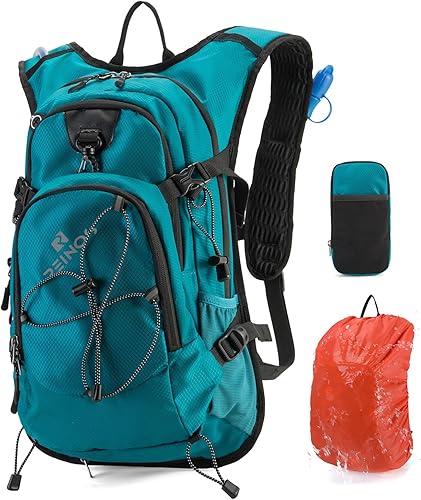 Miniatura 11 de Mochila de hidratación con vejiga de agua de 2L, mochila de senderismo de 18L para mujeres y hombres, hidropaquete ligero aislado para ciclismo,