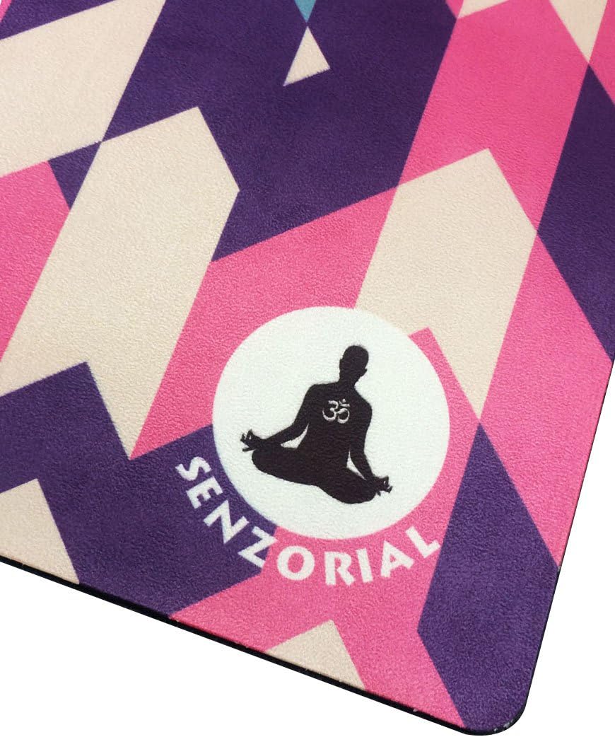 Senzorial Yoga Mat & Towel Suitable for Regular & Hot Yoga - Made of Non Slippery Rubber - Environmentally Friendly & Toxic Free โ Grips The More You Sweat โ Washable โ Has A Carrying Strap