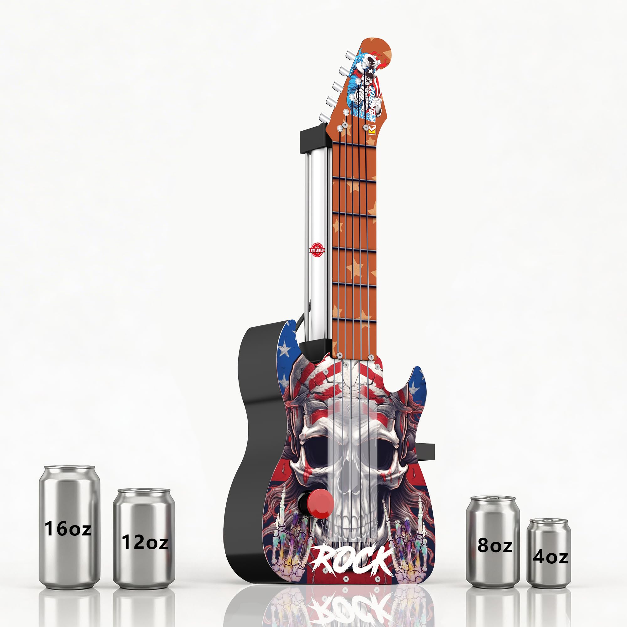 615 Guitar Pneumatic Can Crusher,16oz Soda Cans,Wall-Mounted Heavy Duty Can Smasher,Air Cylinder Metal Compactor,Air Powered Aluminum Can Crusher for Garage, Kitchen, Workshop