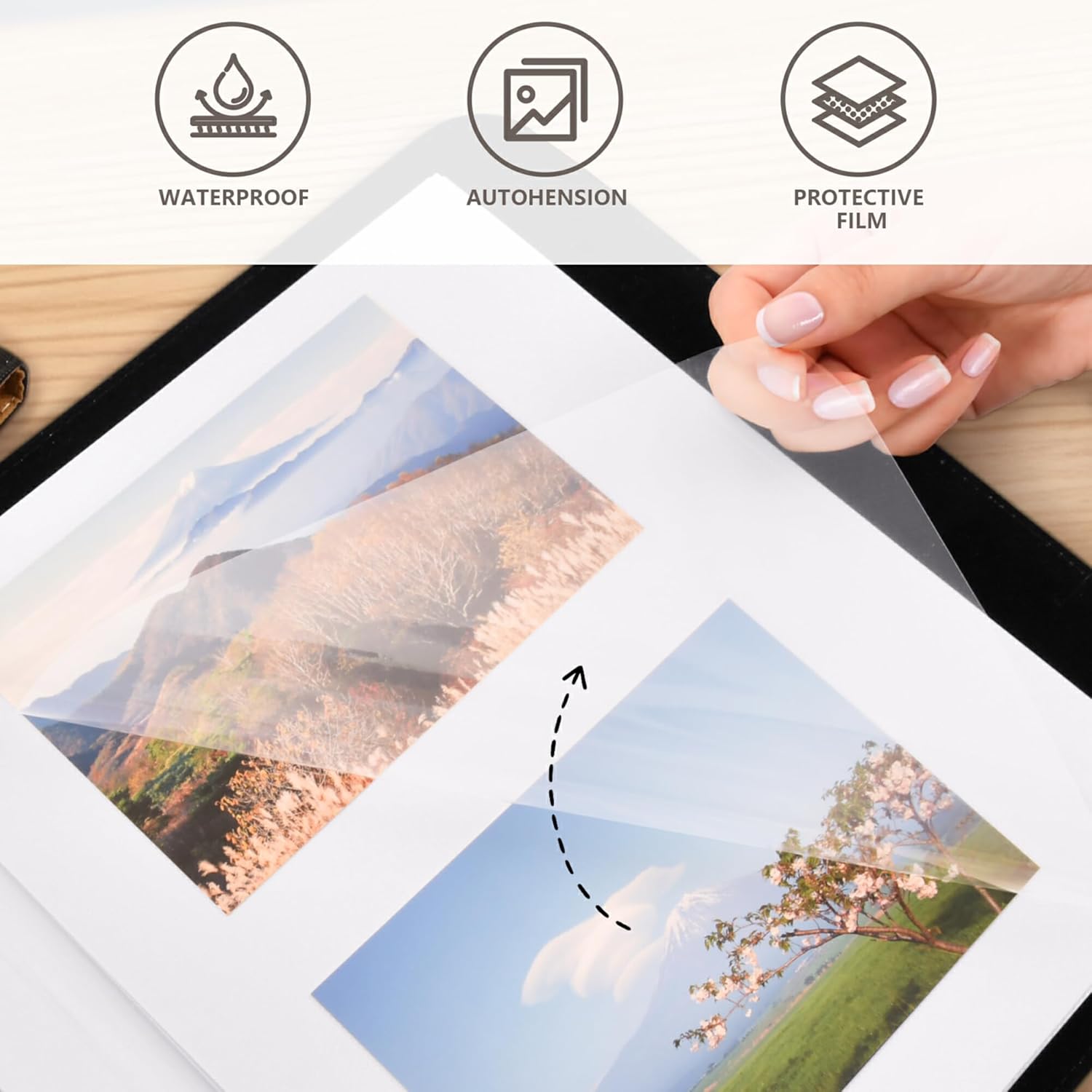 Tree Of Life Photo Album Self Adhesive Pages Large Self-Stick Page Picture Album Leather Cover, Hand Made DIY Albums Holds 2x3 4x6 5x7 6x8 Photos (7.8” x 10.6” 40pgs)